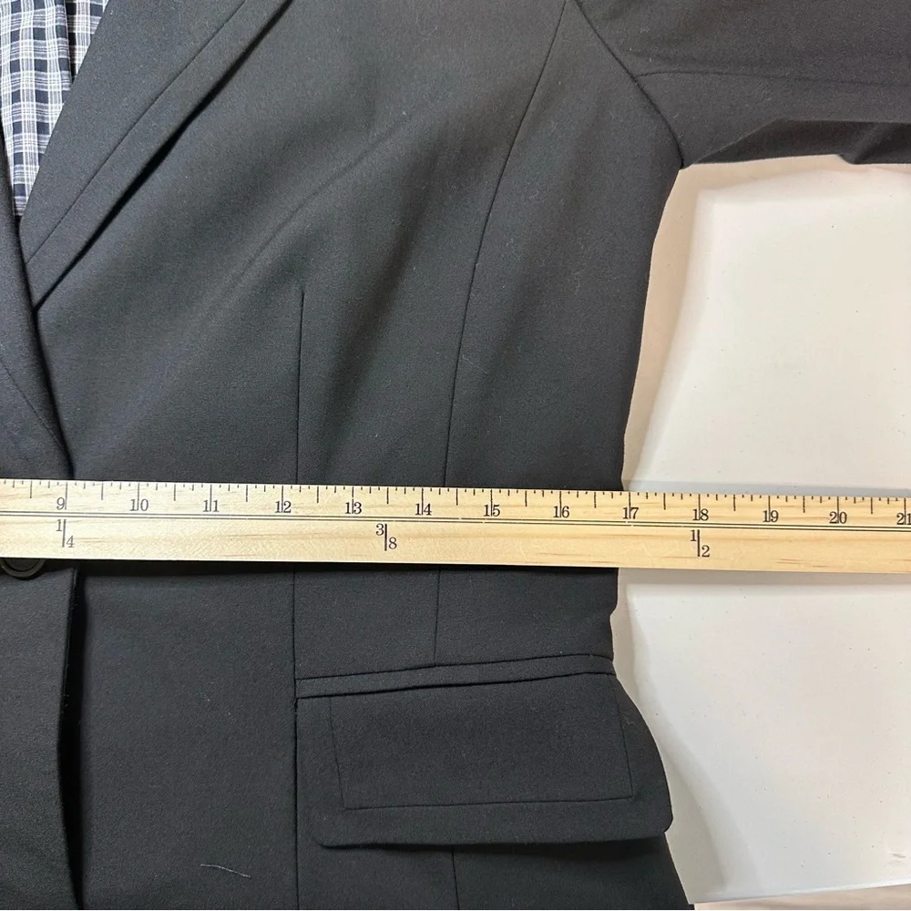 Gianni Bini Blazer Jacket Sz 6 Black One Button Contrast‎ Lining Career Business
